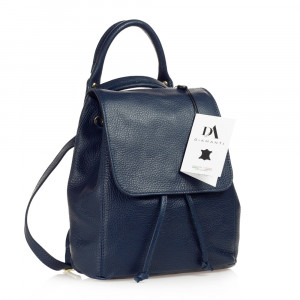 Rucsac dama din piele naturala DiAmanti Umberto Blu Scuro